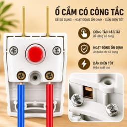 Phích Cắm Điện Có Công Tắc - Hạn Chế Tia Lửa Điện 10A 250VCC 8