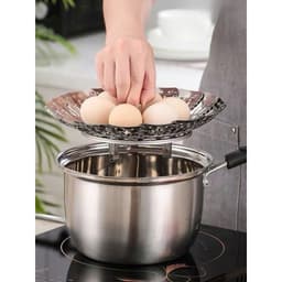 Rổ Hấp Inox Đa Năng Thép Không Rỉ ,Vỉ Hấp Xòe 3 Cánh  3 Chân Dùng Hấp Sôi,Thức Ăn Hải Sản Tiện Dụng Nhà Bếp 5