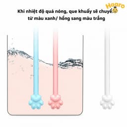 Que khuấy sữa silicon hình gấu cho bé, đổi màu theo nhiệt độ 4