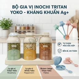 Bộ lọ gia vị 2 3 4 hũ, thiết kế kèm muỗng, khay đựng tiện dụng, hũ gia vị ngăn kiến, không ẩm ỉu 3