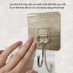 Combo 50 Móc Dán Tường Inox Mẫu Mới Dính Siêu Chắc Chịu Lực Tốt, Móc Treo Vật Dụng Trong Nhà 3