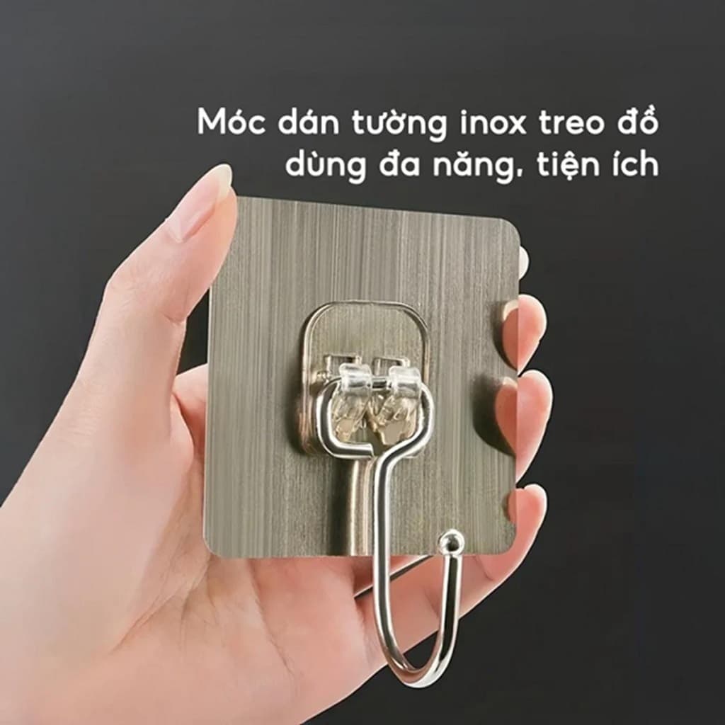 Combo 10-30-50 móc inox dán tường đa năng treo đồ tiện lợi cho nhà tắm nhà bếp