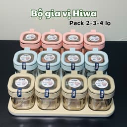 Bộ lọ gia vị 2 3 4 hũ, thiết kế kèm muỗng, khay đựng tiện dụng, hũ gia vị ngăn kiến, không ẩm ỉu 1