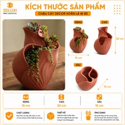 Chậu Cây Nhiều Ngăn 3DLUXI, Trang Trí Bàn Làm Việc, Bàn Học, Phòng Khách, Ban Công, In Từ Nhựa PLA/PETG An Toàn 2