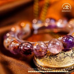Ngọc Đan Tâm - Vòng Tay Auralite Tím 13mm 4