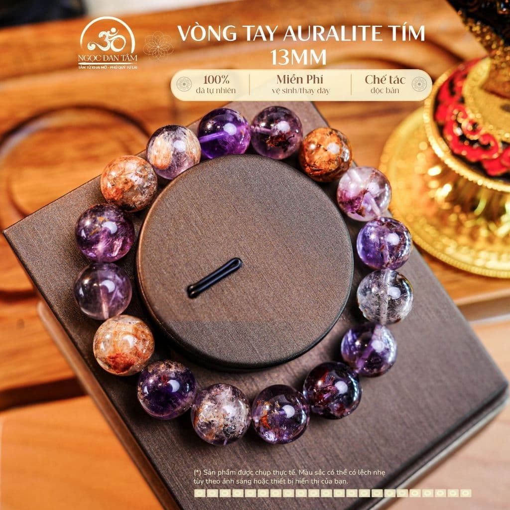 Ngọc Đan Tâm - Vòng Tay Auralite Tím 13mm