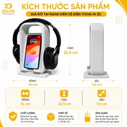 Giá Đỡ Điện Thoại Và Tai Nghe Phong Cách Bắc Âu 3DLUXI, Tiết Kiệm Không Gian Bàn Làm Việc Bàn Học In Từ Nhựa PLA 2