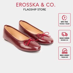 [EROSSKA] - Giày búp bê mũi tròn, phong cách balletcore kiểu dáng basic màu kem - EL146 1