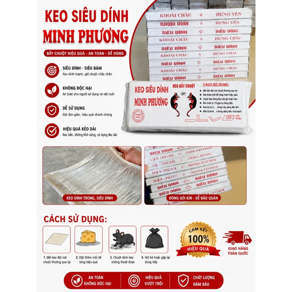 Combo 5-10 Miếng Keo Dính Chuột Siêu Dính Bẫy Chuột Cống To Lớn Hiệu Quả, Tấm Keo Bẫy Chuột Siêu Dính Không Độc hại