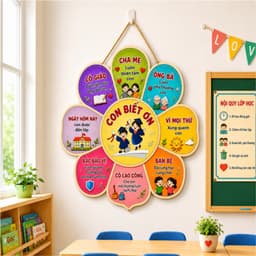 Bảng Gỗ Nội Quy 30x40cm, Rèn Luyện Thói quen tích cực tạo động lực cho học sinh, Decor trang trí lớp học ý nghĩa 2