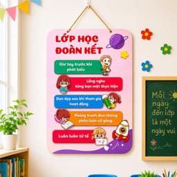 Bảng Gỗ Nội Quy 30x40cm, Rèn Luyện Thói quen tích cực tạo động lực cho học sinh, Decor trang trí lớp học ý nghĩa 4