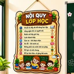 Bảng Gỗ Nội Quy 30x40cm, Rèn Luyện Thói quen tích cực tạo động lực cho học sinh, Decor trang trí lớp học ý nghĩa 7