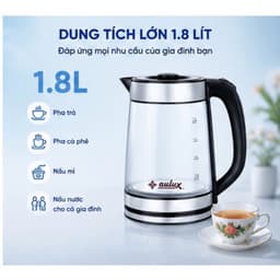 Ấm siêu tốc thuỷ tinh AULUX AK-2218G NEW - Chính Hãng 3