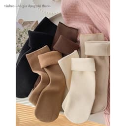 Vớ Nữ Sét 10 Đôi -Tất Nữ-Tất Lót Lông nữ Cổ Cao Sinh Nhiệt Chất Dày Cho Mùa Đông Siêu ấmTông Màu Pastel 3