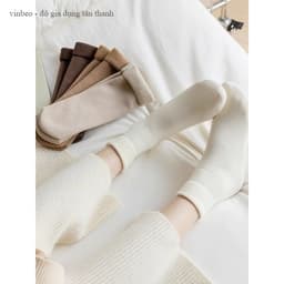 Vớ Nữ Sét 10 Đôi -Tất Nữ-Tất Lót Lông nữ Cổ Cao Sinh Nhiệt Chất Dày Cho Mùa Đông Siêu ấmTông Màu Pastel 6