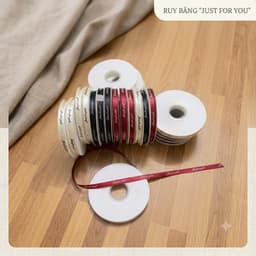 Ruy Băng 1cm Just For You Dài 45m ruy băng làm hoa, giỏ quà Tết, hoa sáp, hoa tươi, Ruy băng chữ 4