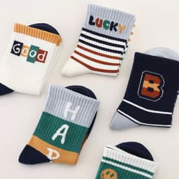 [Combo] Set 10 Đôi tất Họa Tiết Happy Good Dành Cho Bé 2-12 Tuổi Dáng Cao Cổ 2