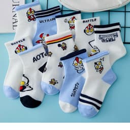 [Combo] Set 10 Đôi tất Họa Tiết Happy Good Dành Cho Bé 2-12 Tuổi Dáng Cao Cổ 8