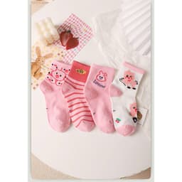 [Combo] Set 10 đôi tất Họa Tiết Loppy Hồng Dành Cho bé từ 2-12 Tuổi Xinh Xắn Ấm Áp 4