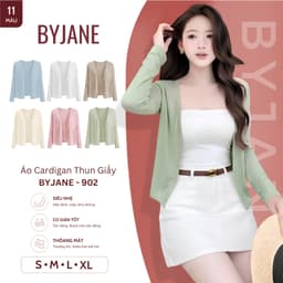 [MỞ BÁN] Áo Khoác Cardigan Nữ Basic Chất Thun Giấy Siêu Nhẹ Co Giãn Mềm Mịn Form Suông Phong Cách Hàn Quốc - 902 1