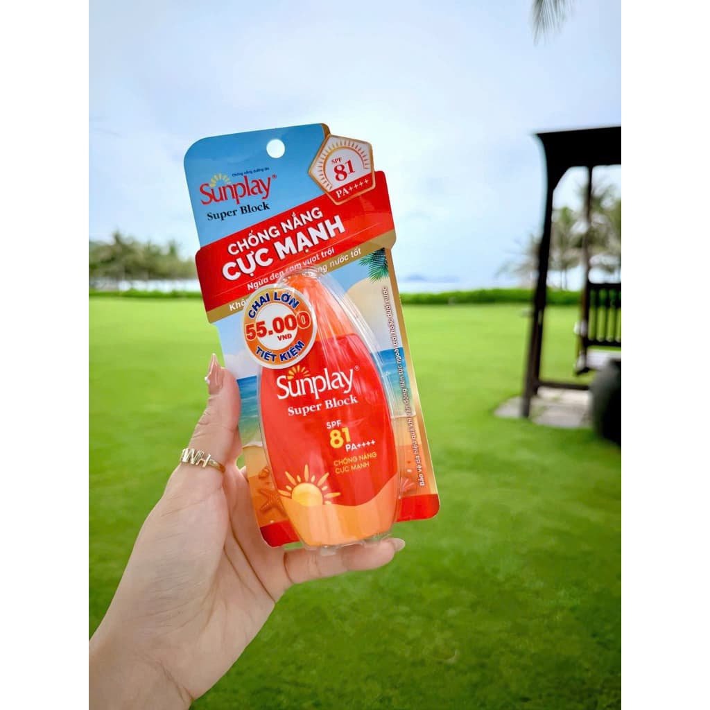 Sữa Chống Nắng Sunplay chống nắng vượt trội Super block, super cool, dành cho em bé, dưỡng trắng 30g