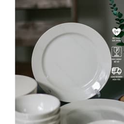 LẺ Tô chén dĩa sứ trắng  đầy đủ Set bát đĩa tô chén ăn cơm gia đình sứ tráng men xuất khẩu - QH 4
