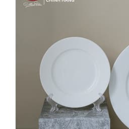 LẺ Tô chén dĩa sứ trắng  đầy đủ Set bát đĩa tô chén ăn cơm gia đình sứ tráng men xuất khẩu - QH 8