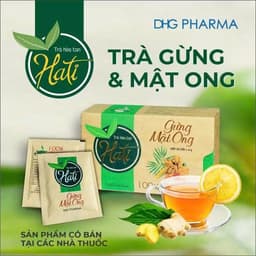 TRÀ GỪNG VÀ MẬT ONG HATI (Hộp 24 gói) - Hỗ trợ tieu hóa, ấm bụng, giảm ho. 1