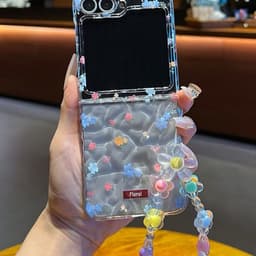 [CÓ SẴN] Ốp ZFLIP 8 - Z FLIP 7 - Z FLIP6 - FLIP5 5G vân sóng hoạ tiết hoa floral đa sắc dễ thương kèm dây đeo xinh xắn 2