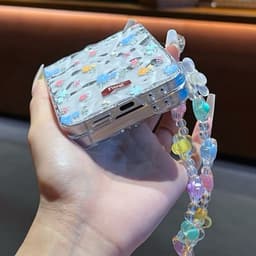 [CÓ SẴN] Ốp ZFLIP 8 - Z FLIP 7 - Z FLIP6 - FLIP5 5G vân sóng hoạ tiết hoa floral đa sắc dễ thương kèm dây đeo xinh xắn 4