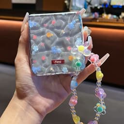 [CÓ SẴN] Ốp ZFLIP 8 - Z FLIP 7 - Z FLIP6 - FLIP5 5G vân sóng hoạ tiết hoa floral đa sắc dễ thương kèm dây đeo xinh xắn 5