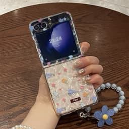 [CÓ SẴN] Ốp ZFLIP 8 - Z FLIP 7 - Z FLIP6 - FLIP5 5G vân sóng hoạ tiết hoa floral đa sắc dễ thương kèm dây đeo xinh xắn 9