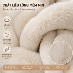 Mũ tai gấu Dài 1m5 Hàng QC Loại 1 kiêm khăn choàng cổ và găng tay bằng vải lông 3