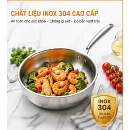 CHẢO INOX CAO CẤP PALADIN PLD 3024 (KÈM VUNG KÍNH) - CHẢO XÀO NẤU NGUYÊN KHỐI 3 LỚP, DÙNG MỌI LOẠI BẾP 3