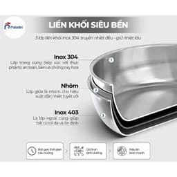 CHẢO INOX CAO CẤP PALADIN PLD 3024 (KÈM VUNG KÍNH) - CHẢO XÀO NẤU NGUYÊN KHỐI 3 LỚP, DÙNG MỌI LOẠI BẾP 7
