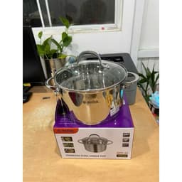 Nồi Inox Cao Cấp Aulux SPP-22 Size 22cm - Vung Kính Cường Lực, Dùng Được Mọi Loại Bếp (Bếp Từ, Bếp Hồng Ngoại, Bếp Gas) 1