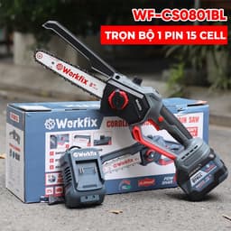 [MẪU MỚI 2026] Cưa xích dùng pin WORKFIX WF-CS0801BL, Tốc độ khủng 46000v/p, Không chổi than, Tra nhớt tự động 3
