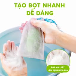 Túi Lưới Đựng Xà Phòng 2 Lớp Tạo Bọt Siêu Mịn Có Dây Rút Treo Tiện Lợi Giúp Xà Phòng Khô Nhanh Chống Trơn Trượt GD394 6
