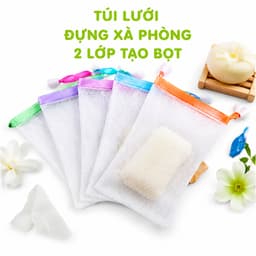 Túi Lưới Đựng Xà Phòng 2 Lớp Tạo Bọt Siêu Mịn Có Dây Rút Treo Tiện Lợi Giúp Xà Phòng Khô Nhanh Chống Trơn Trượt GD394 2
