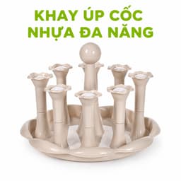Khay Úp Cốc Nhựa Đa Năng 1308 Việt Nhật 8 Vị Trí Úp Ly Có Khay Hứng Nước Chất Liệu Nhựa PP Cao Cấp GD395 2