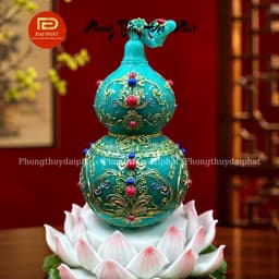Hồ lô liên hoa chiêu tài tụ lộc hóa giải thị phi chất liệu bột đá trang trí ban thờ t 8