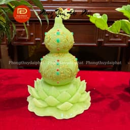 Hồ lô liên hoa chiêu tài tụ lộc hóa giải thị phi chất liệu bột đá trang trí ban thờ t 5
