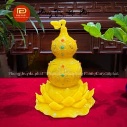 Hồ lô liên hoa chiêu tài tụ lộc hóa giải thị phi chất liệu bột đá trang trí ban thờ t 6