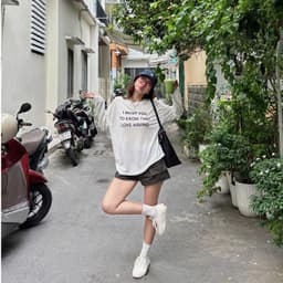 Áo thun giấy nữ tay dài form rộng in chữ I WANT YOU TO KNOW hót trend 6