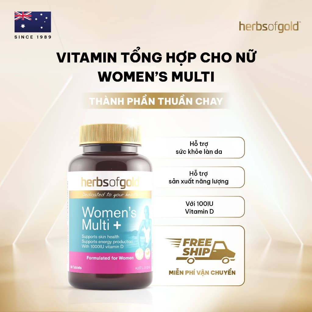 Viên Uống Women's Multi+ Herbs of Gold (60 Viên)