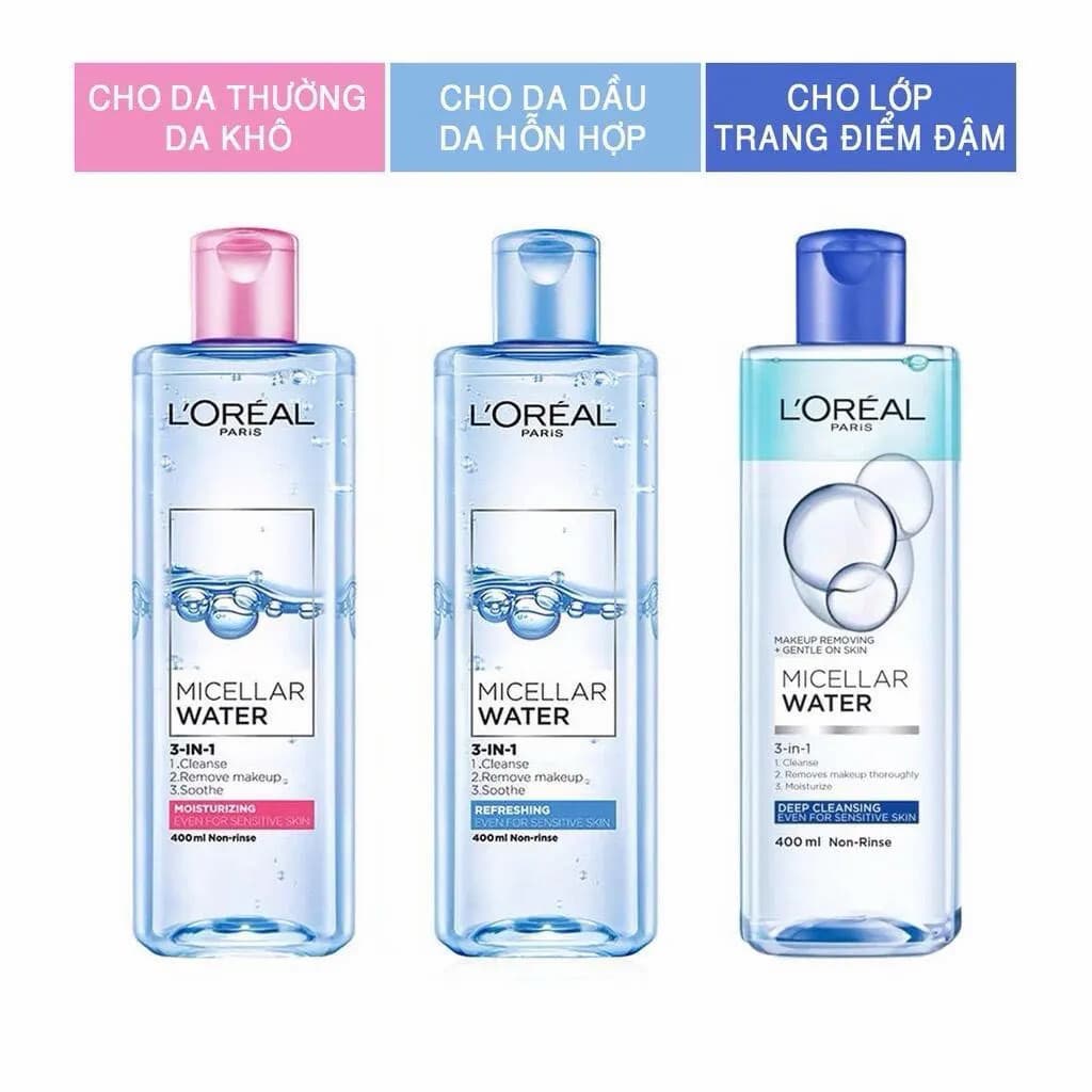 Nước Tẩy Trang Loreal - L'Oreal Paris 3-in-1 Micellar Water 400ml