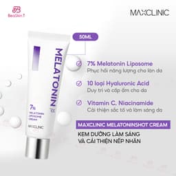 MAXCLINIC Melatoninshot Kem Dưỡng Hỗ Trợ Làm Sáng Và Cải Thiện Nếp Nhăn 7% Melatonin Liposome Cream 9