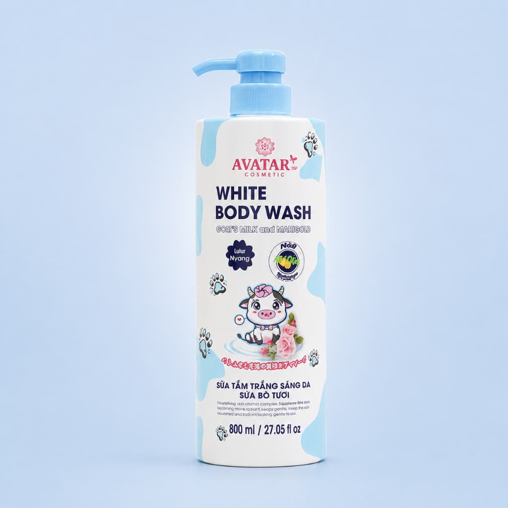 Sữa Tắm Trắng Sáng Da Sữa Bò Tươi Avatar 800ml - Làm sạch cơ thể, dưỡng da mềm mại và sáng mịn