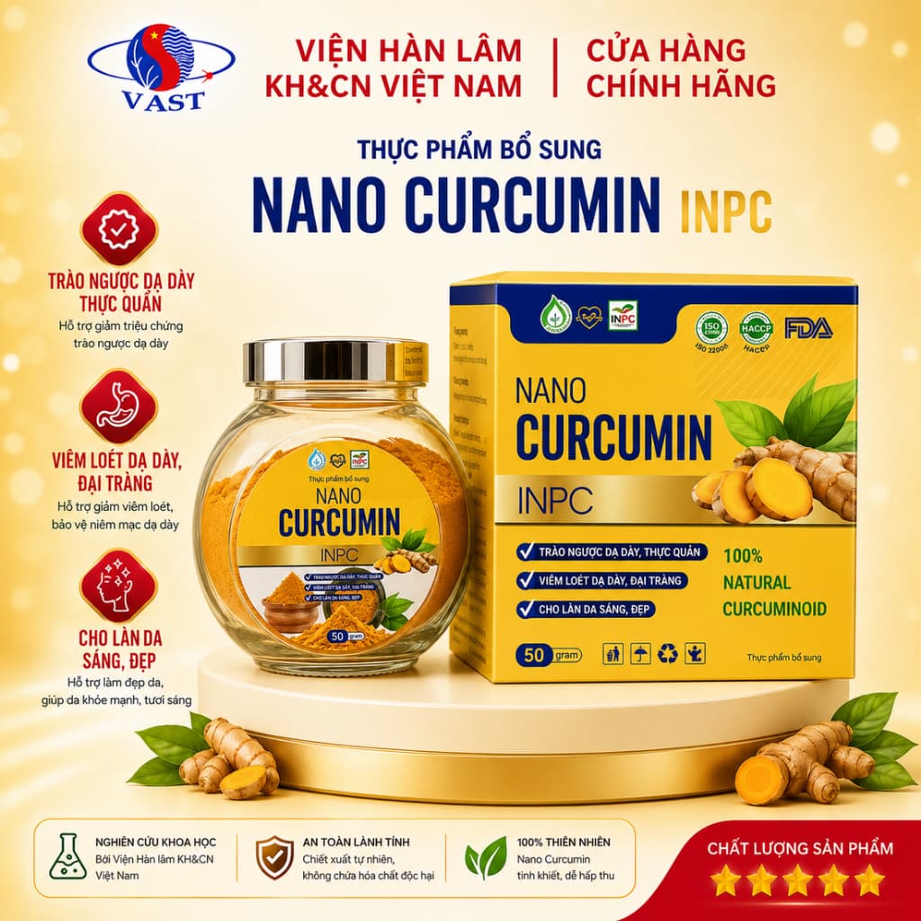 [CHÍNH HÃNG - LỌ 50G] Tinh nghệ Nano Curcumin hỗ trợ viêm loét dạ dày, ngăn ngừa u bướu, gan mật, làm sáng, đẹp da(INPC)
