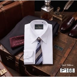 Áo Sơ Mi Nam Cao Cấp Saint Stefano P168 – Cổ Nhọn – Cotton 100% Herringbone Chống Nhăn 4